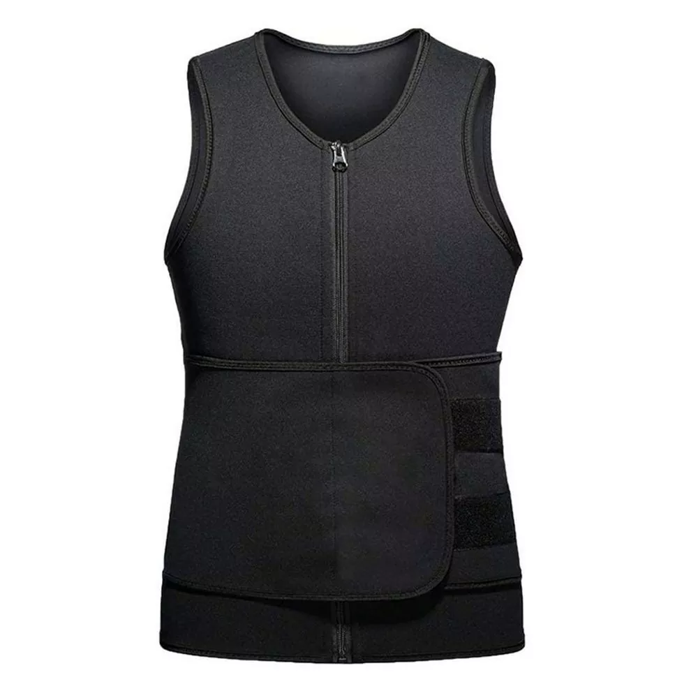Ерлерге арналған спорттық дене пішіндеушісі Slim Fit жеңсіз сауна костюмі